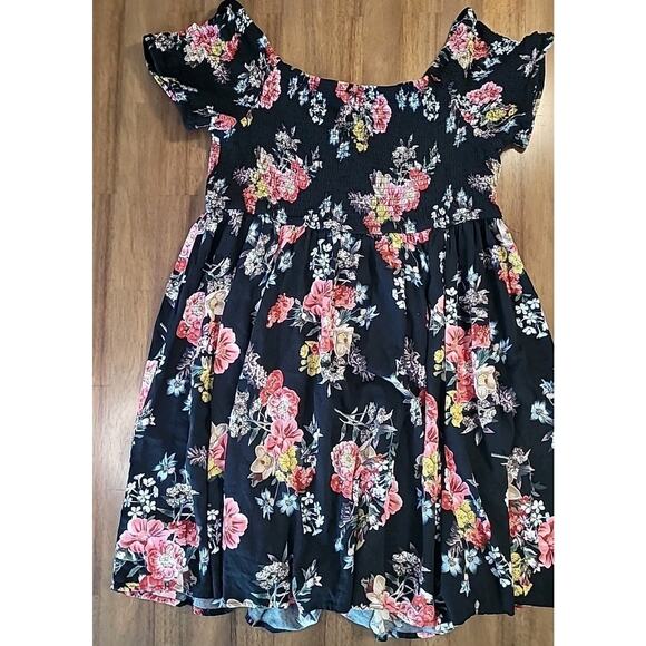Torrid 3X Smocked Black & Pink Floral Fit‑and‑Flare Skater Dress – EUC - Picture 4 of 11